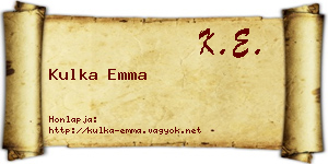 Kulka Emma névjegykártya